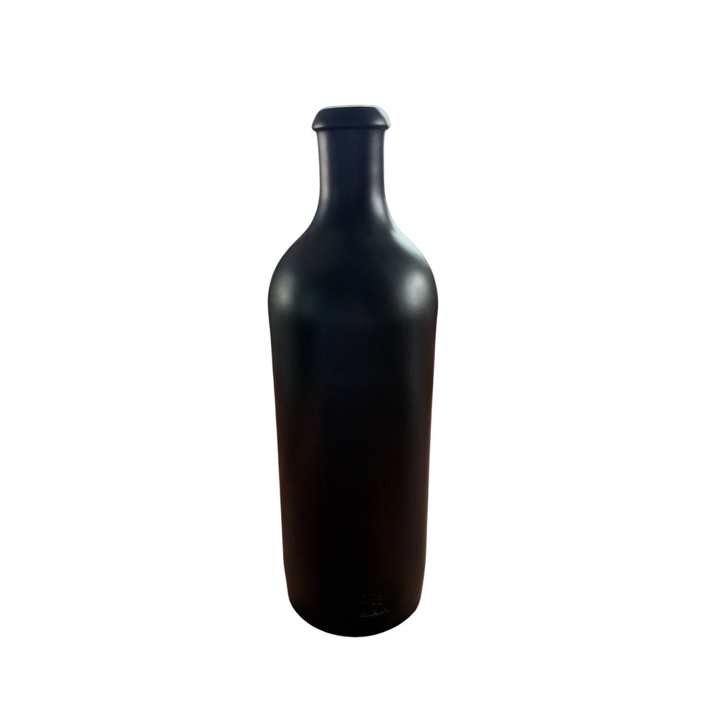 Vintage MKM Germany Matte Black Ceramic Stoneware Bottle 0.75L Decorative Vase